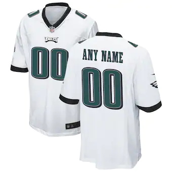 mens nike white philadelphia eagles custom game jersey